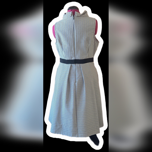 NY&co Chic Striped Black and White Midi Dress - Picture 4 of 7